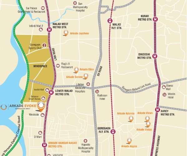 Arkade Evoke Location Map